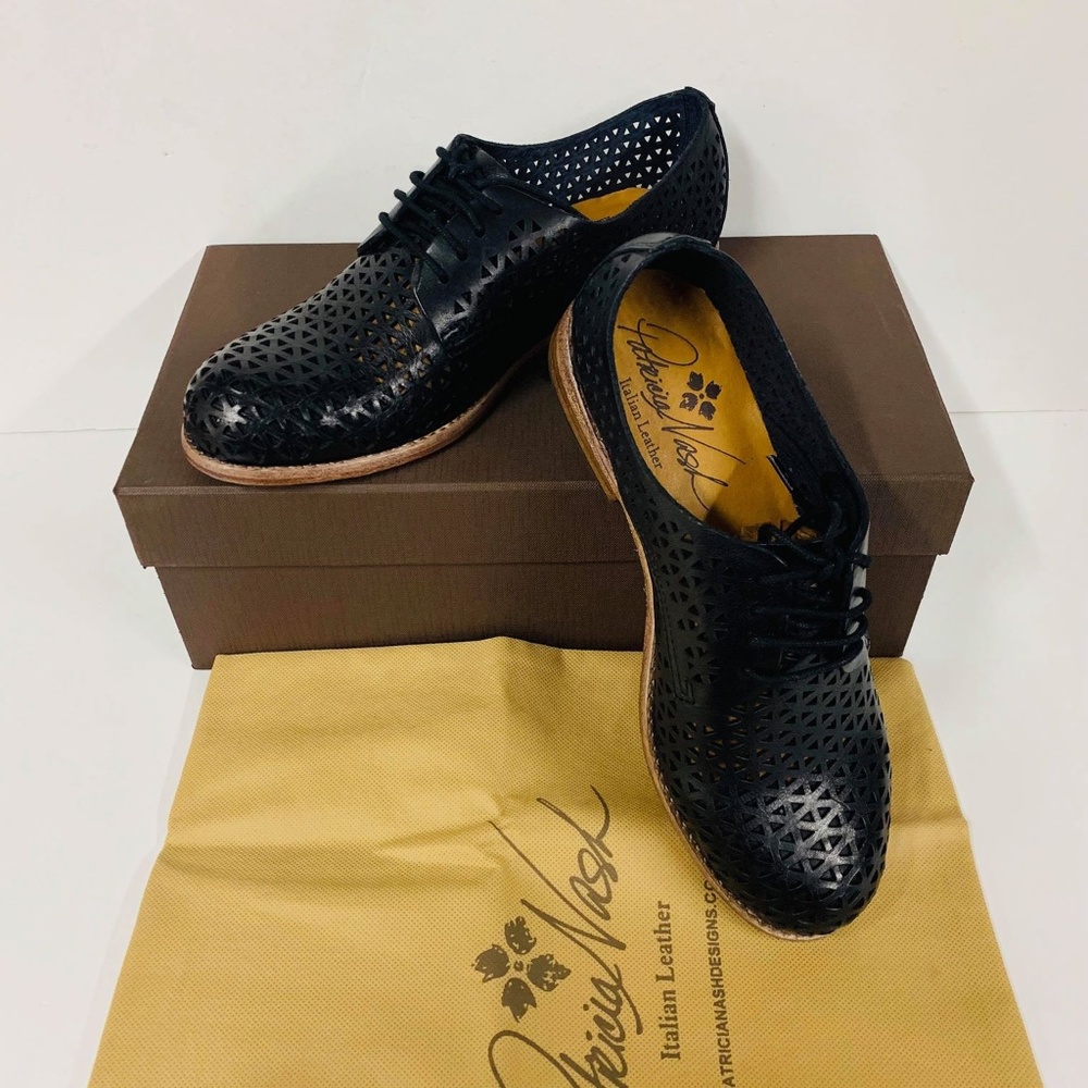 Patricia Nash Leather Shoes SOFIA Round Toe Black